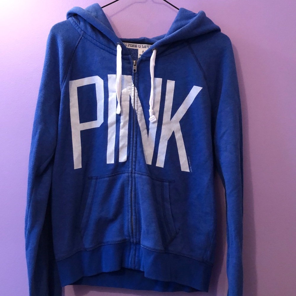 VS PINK blue zip up hoodie